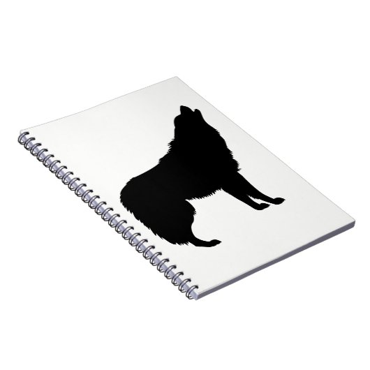 Howling Wolf Silhouette Notizblock (Rechte Seite)