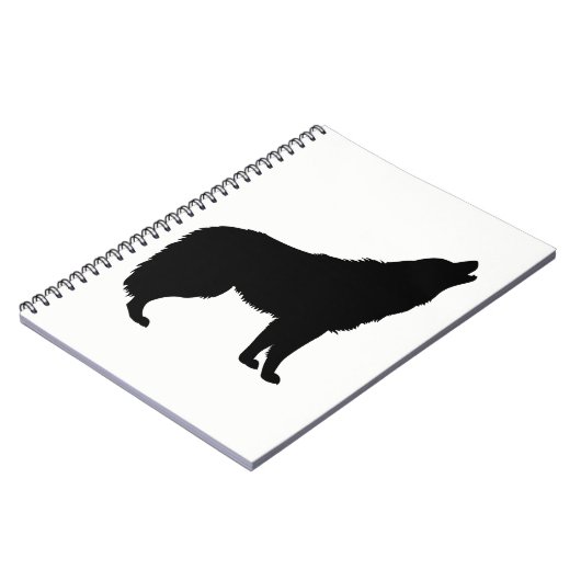 Howling Wolf Silhouette Notizblock (Linke Seite)