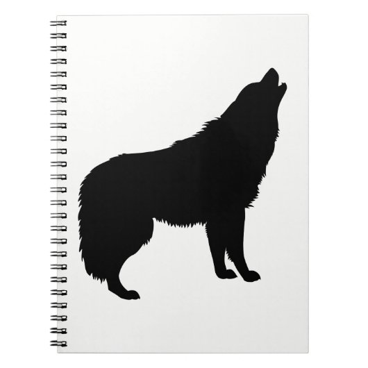Howling Wolf Silhouette Notizblock (Vorderseite)