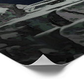 Howling Wolf Silhouette Poster (Ecke)