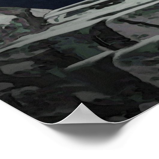 Howling Wolf Silhouette Poster (Ecke)