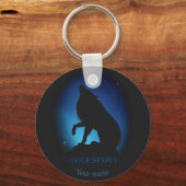 Howling Wolf Silhouette Schlüsselanhänger (Vorderseite)