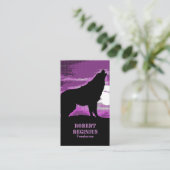 Howling Wolf Silhouette Sunset CGA1 Visitenkarte (Stehend Vorderseite)