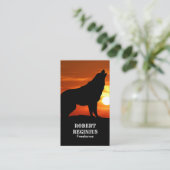 Howling Wolf Silhouette Sunset Visitenkarte (Stehend Vorderseite)