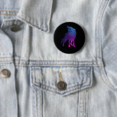 Howling Wolf Silhouette Wolves Forest Animal Button (Beispiel)