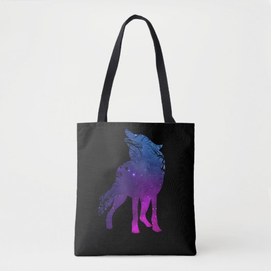 Howling Wolf Silhouette Wolves Forest Animal Tasche (Vorderseite)