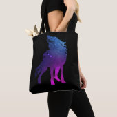Howling Wolf Silhouette Wolves Forest Animal Tasche (Von Nahem)