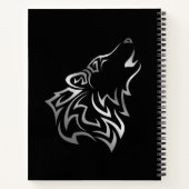 Howling Wolf Silver Black Monogram Notizblock (Rückseite)