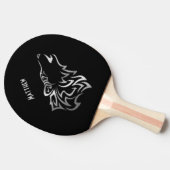 Howling Wolf Silver Black Monogram Ping Pong Paddl Tischtennis Schläger (Seitenansicht)