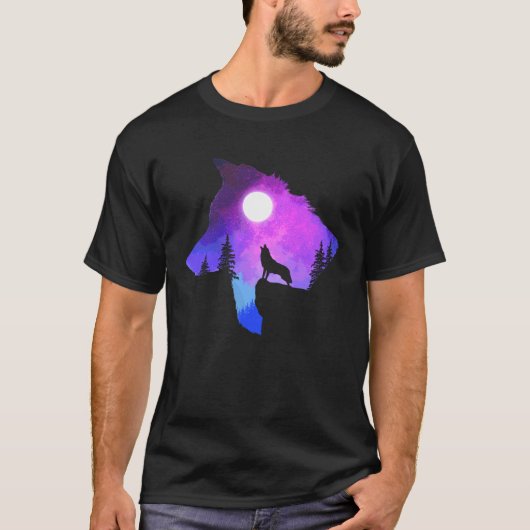 Howling Wolf  Spirit Animal Moon Indigenous Native T-Shirt (Vorderseite)