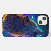 Howling Wolf Surreal Fantasy iPhone Hülle (Rückseite (Horizontal))