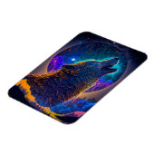 Howling Wolf Surreal Fantasy Magnet (Linke Seite)