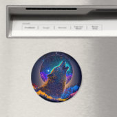 Howling Wolf Surreal Fantasy Magnet (In Situ (Geschirrspüler))