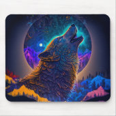 Howling Wolf Surreal Fantasy Mousepad (Vorne)