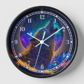 Howling Wolf Surreal Fantasy Uhr (Vorderseite)