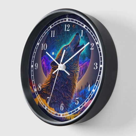 Howling Wolf Surreal Fantasy Uhr (Winkel)