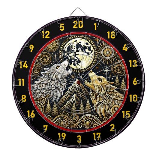 Howling Wolf symbolisiert Stärke und Freiheit Dartscheibe (vorne)