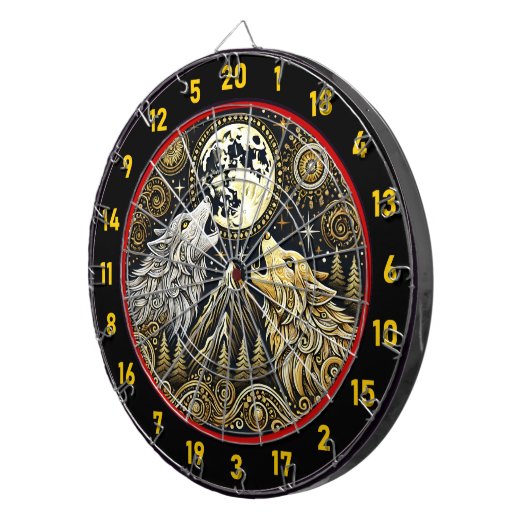 Howling Wolf symbolisiert Stärke und Freiheit Dartscheibe (Vorderseite rechts)