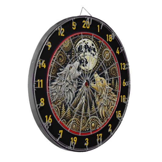 Howling Wolf symbolisiert Stärke und Freiheit Dartscheibe (Vorderseite Links)