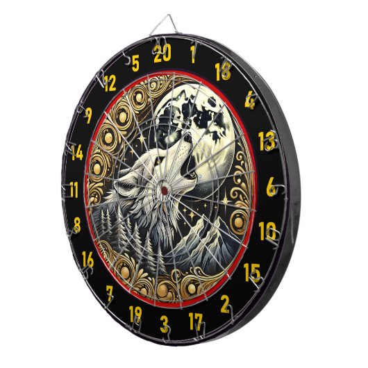 Howling Wolf symbolisiert Wildheit und Stärke Dartscheibe (Vorderseite rechts)