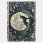 Howling Wolf Tassel Throw Blanket Decke (Vorderseite Vertikal)