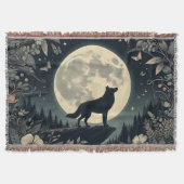 Howling Wolf Tassel Throw Blanket Decke (Vorderseite)