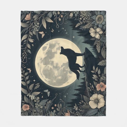 Howling Wolf Throw Blanket Fleecedecke (Vorderseite)