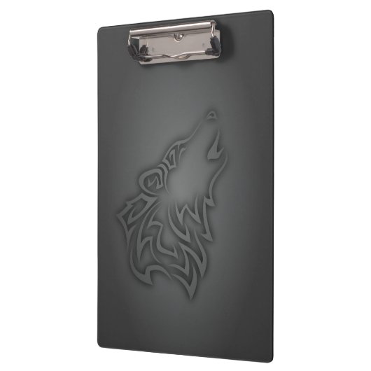 Howling Wolf Tribal Black Klemmbrett (Links)