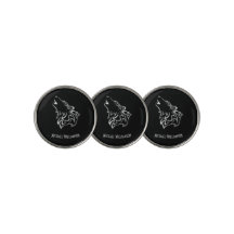 Howling Wolf Tribal Black und Silver Monogram