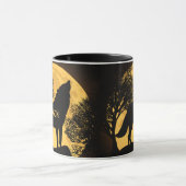 Howling Wolf und Moon Personalisiert Coffee Tasse (Zentrum)