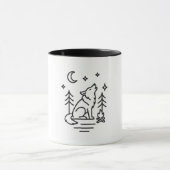 Howling Wolf Under the Moon Coffee Mug Tasse (Zentrum)