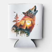 Howling Wolf verdoppeln Sonnenuntergang Dosenkühler (Vorderseite)