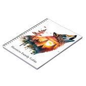 Howling Wolf verdoppeln Sonnenuntergang personalis Notizblock (Linke Seite)