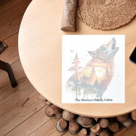 Howling Wolf verdoppeln Sonnenuntergang personalis Notizblock