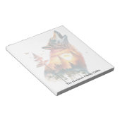 Howling Wolf verdoppeln Sonnenuntergang personalis Notizblock (angewinkelt)