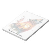 Howling Wolf verdoppeln Sonnenuntergang personalis Notizblock (Rotiert)