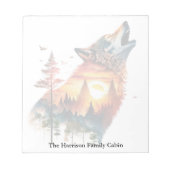 Howling Wolf verdoppeln Sonnenuntergang personalis Notizblock (Vorderseite)