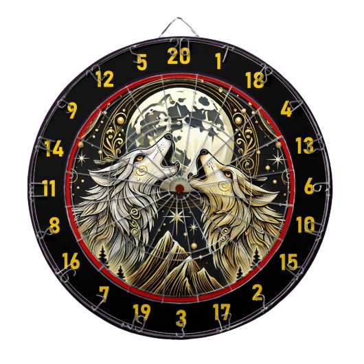 Howling Wolf vereint Wildnis und Eleganz Dartscheibe (vorne)