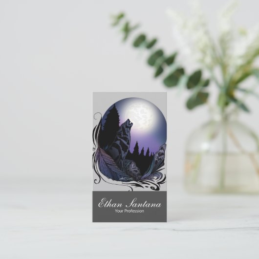 Howling Wolf Visitenkarte (Stehend Vorderseite)