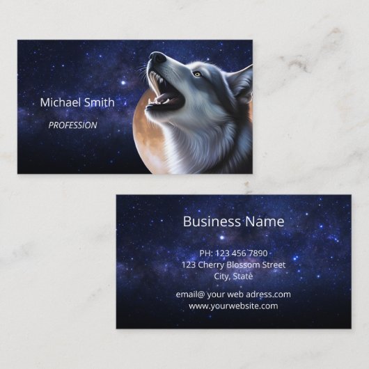 Howling Wolf Visitenkarte (Vorne/Hinten)