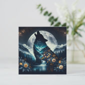 Howling Wolf | Vollmond Ai Art (Stehend Vorderseite)