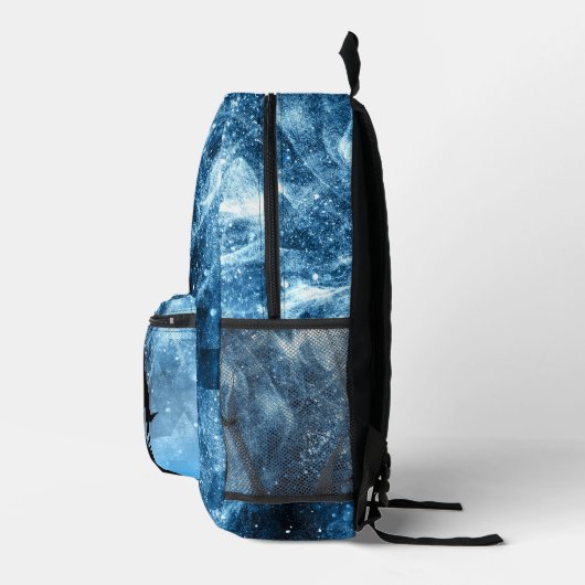 Howling Wolf Vollmond blau schwarz Custom Monogram Bedruckter Rucksack (Rechts)