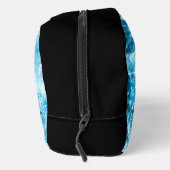 Howling Wolf Vollmond blau schwarz Custom Monogram Waschbeutel (Rechts)