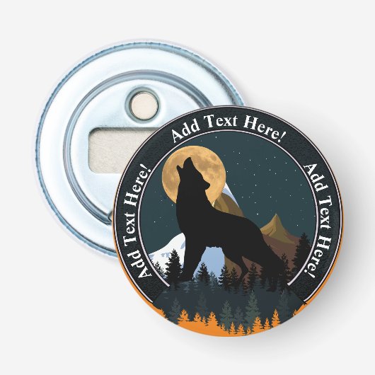 Howling Wolf Vollmond Flaschenöffner (Vorderseite)