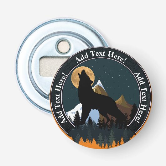 Howling Wolf Vollmond Flaschenöffner (Vorderseite)