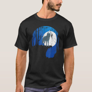 Howling Wolf Vollmond Forest Predator Animal Wolf T-Shirt