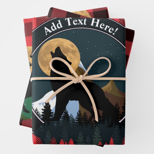 Howling Wolf Vollmond Geschenkpapier Set (Beispiel)