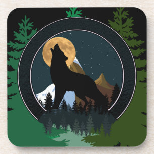 Howling Wolf Vollmond Getränkeuntersetzer