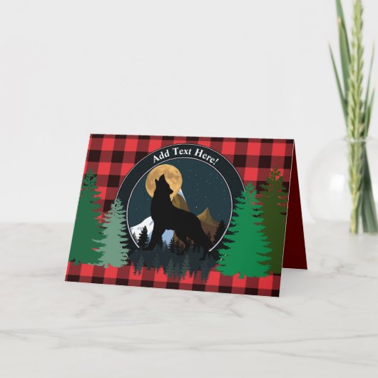 Howling Wolf Vollmond Karte (Vorderseite)