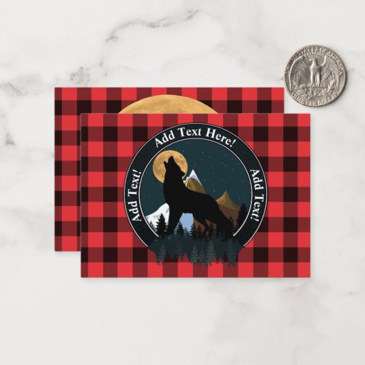 Howling Wolf Vollmond Mitteilungskarte (Vorderseite/Rückseite Beispiel)